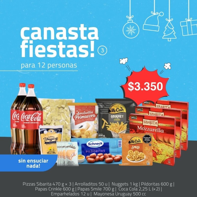 CANASTA REUNIÓN FAMILIAR/CUMPLE PARA 12 PERSONAS CANASTA REUNIÓN FAMILIAR/CUMPLE PARA 12 PERSONAS