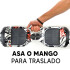 Combo De Skate Eléctrico 6.5" Con Luces Y Bluetooth + Asiento Para Hoverboard NEGRO