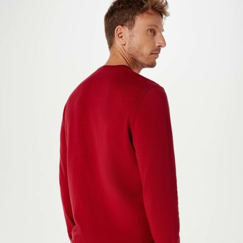 BLUSAO MASCULINO ADULTO (SWEATER) ROJO OSCURO