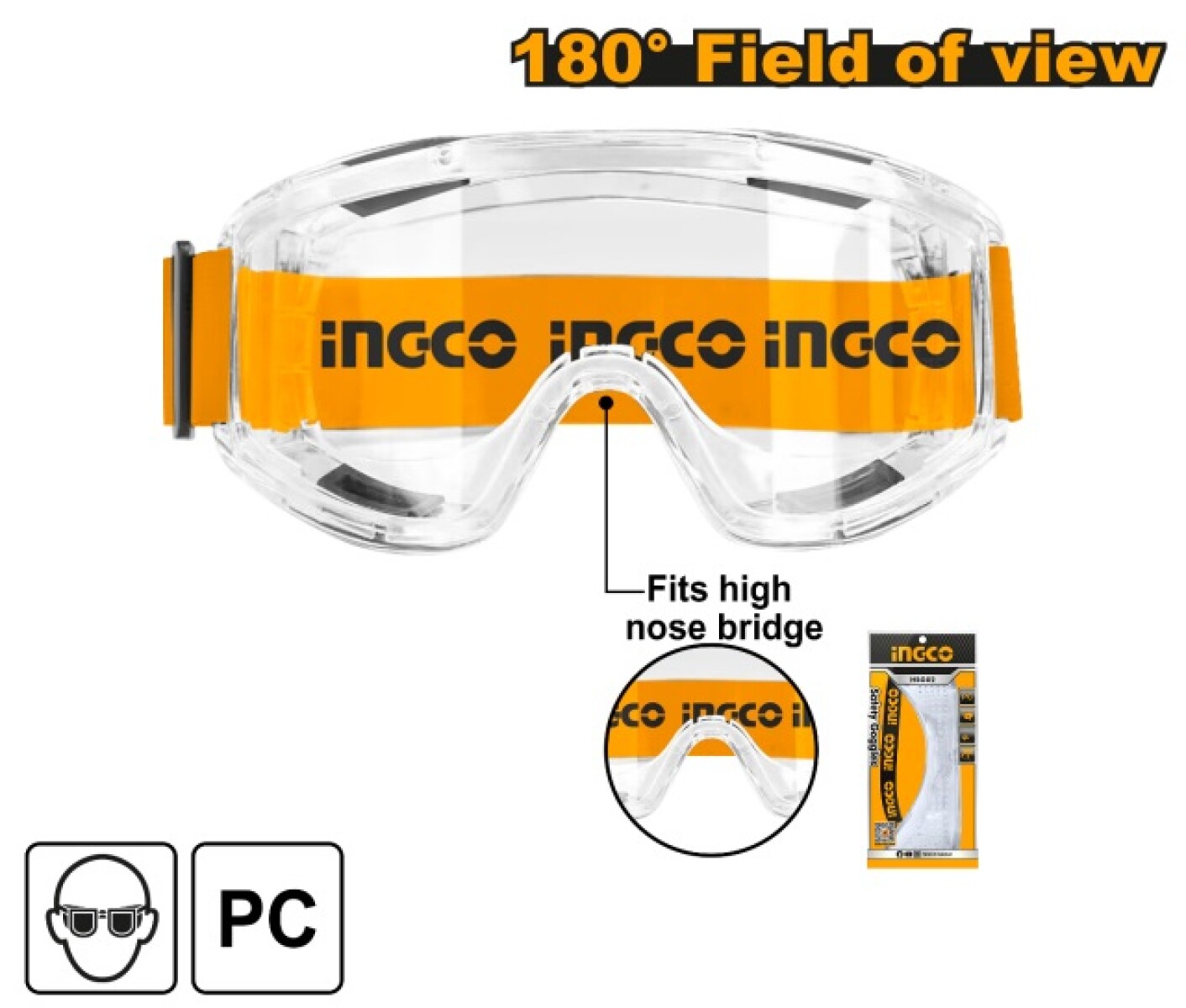 LENTES ANTIPARRAS DE PROTECCIÓN TRABAJO HSG10 INGCO 