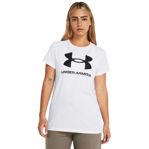 UA W SPORTSTYLE LOGO SS-RED WHT-111