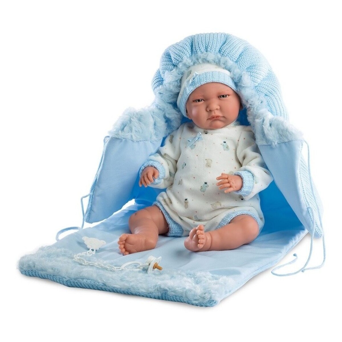 Muñeca Llorens Lalo Lala Lloron Cambiador Colores Promo - Variante Azul 