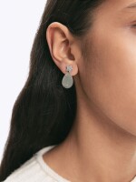 Pendientes Ovalados Con Estrella plateado