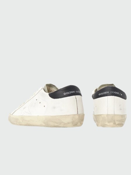 Golden Goose-Championes de cuero acordonados, Super Star Blanco