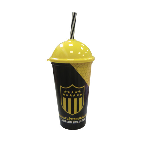 Vaso Plástico Milk Shake con Pajita Peñarol Diseño Surtidos 500 ml U