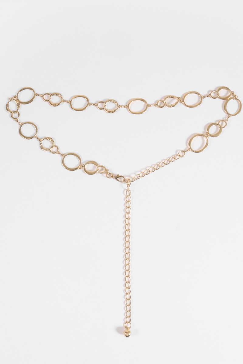 Cinturón metálico eslabones irregulares dorado