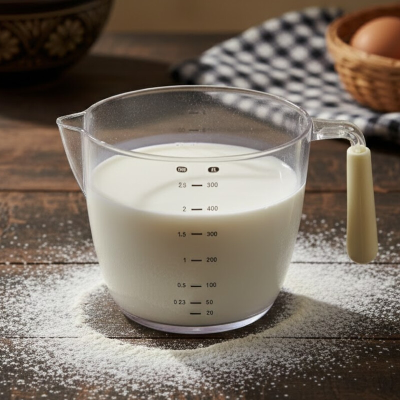 Taza medidora de plástico D10x11 cm 1 lt TRANSPARENTE