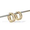 Caravanas aros de oro Greca- Oro bajo / Blanco y amarillo - Sin piedra- CA8406 sinpiedra