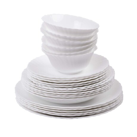 SET VAJILLA 24PCS BLANCO CERÁMICA LXP24W