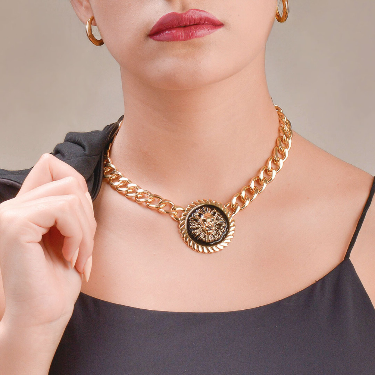 COLLAR DOBLE ESLABON LIONA - DORADO 