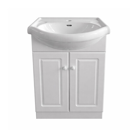 MOBILIARIO BAÑO VANITY DOS PUERTA LABRADA MADERA BLANCO CON 000