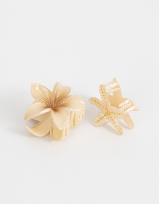 Broches Sets Hawaianas Set De Broches Flor Hawaiana - Rosa Claro
