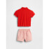 2PC B SS K2W POLO SHORT SET POSTER RED