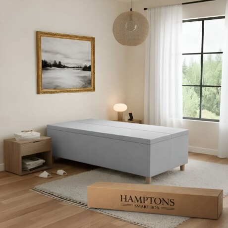 Box Baúl Sommier 1 Plaza Hamptons Smartbox Gris