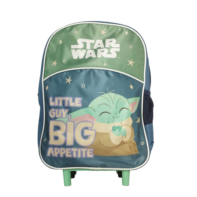 Mochila Infantil Disney Star Wars Yoda con rueditas Azul - Verde Agua - Gris