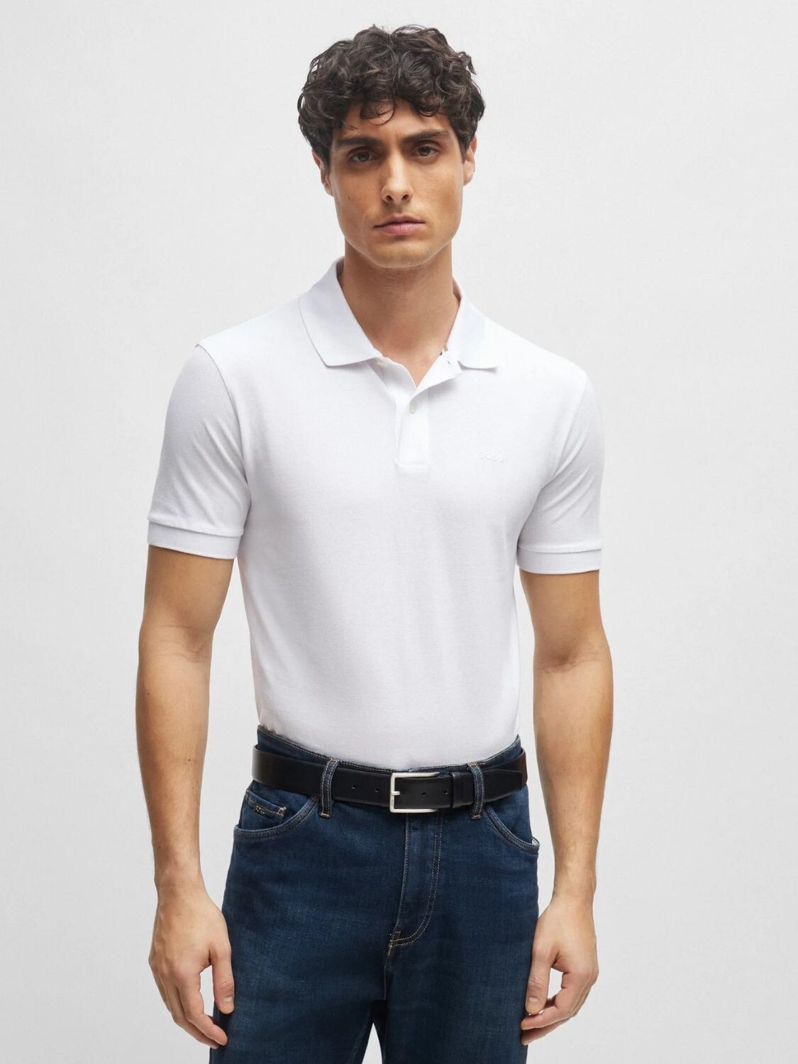 BOSS Black - Polo Pallas Regular Fit Blanco
