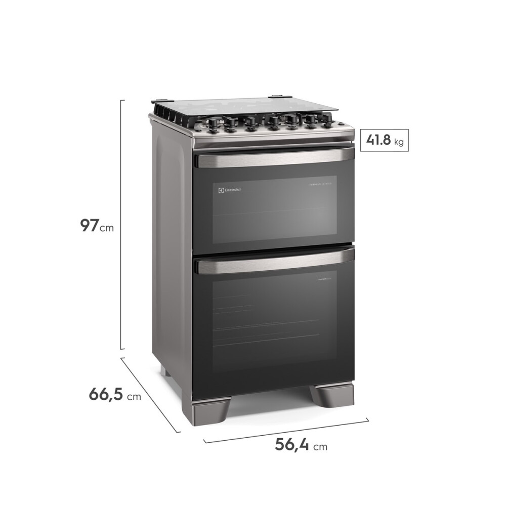 Cocina Combinada Electrolux 4 Hornallas Doble Horno EL-FE4DC Inoxidable