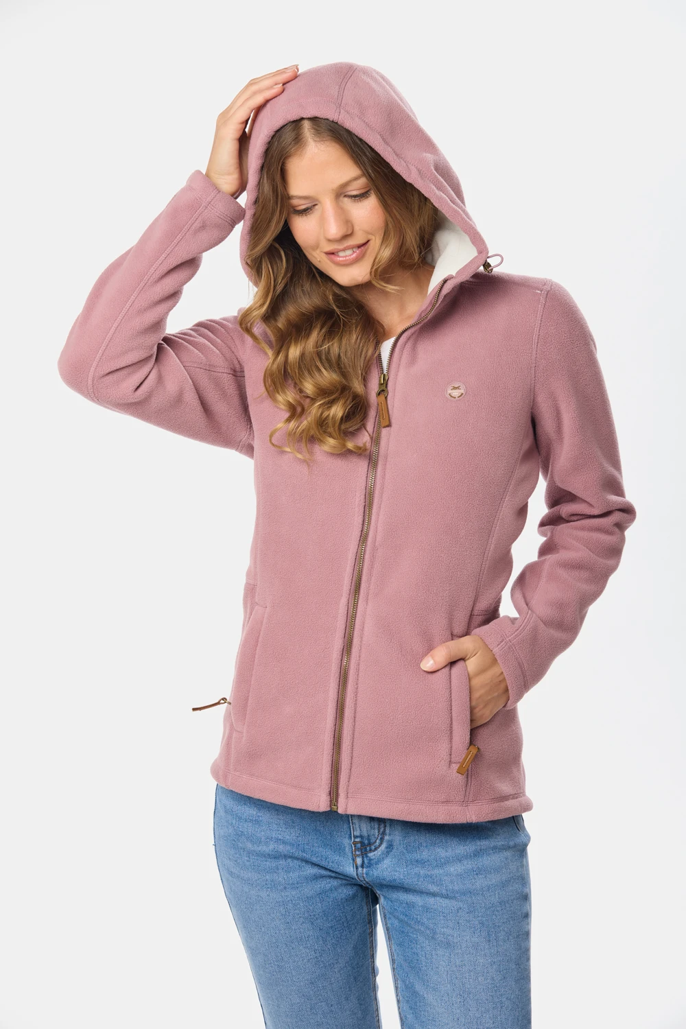 CAMPERA POLAR CON CAPUCHA Rosado