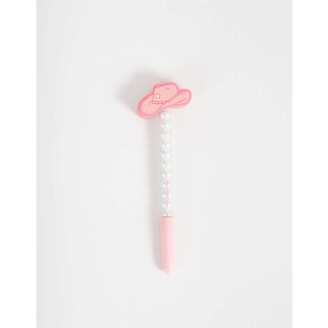 Lapicera Con Sombrero Cowboy Rosa Claro