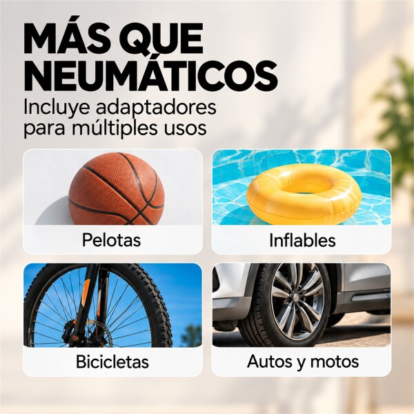 Inflador Compresor Portátil Goldtech Negro