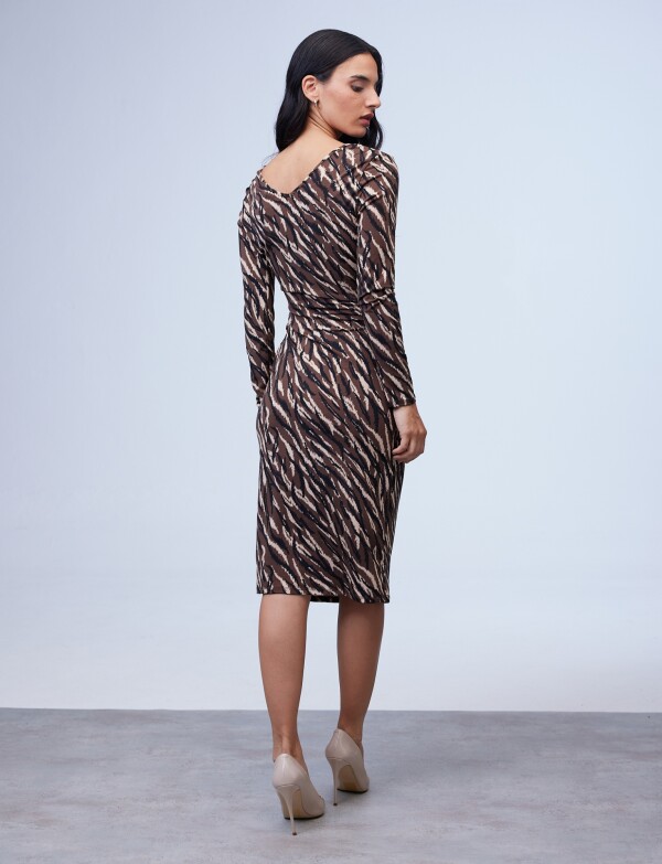 Vestido Lazo Print MARRON/MULTI