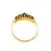 Anillo Halo-Oro Bajo-Piedra Esmeralda y Zirconia-AN8156 conpiedra