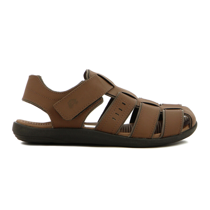 Country Sandalia Hombre Franciscana C/velkro Castaño