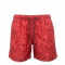 Short de baño estampado rojo
