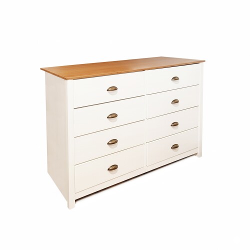 Cómoda 8 cajones - Linea Colonial Blanco/Freijo