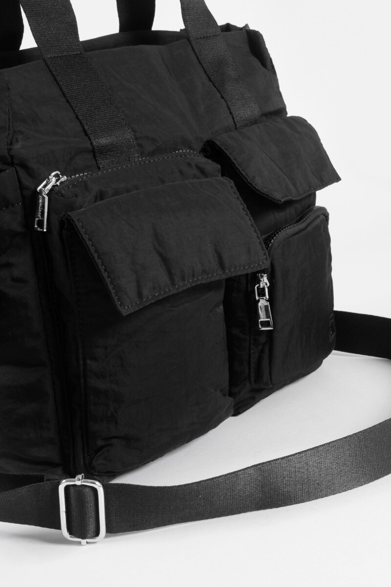 Shopper bolsillos negro
