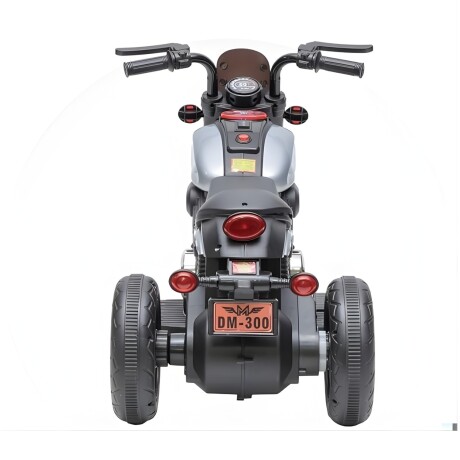 Moto Triciclo Eléctrico Lumax Infantil con Luces y Sonidos a Batería Gris
