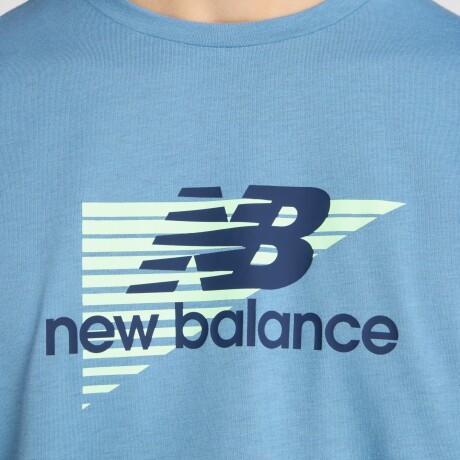 Remera New Balance de Hombre -Heathertech Graphic-MT53003SRU BLUE