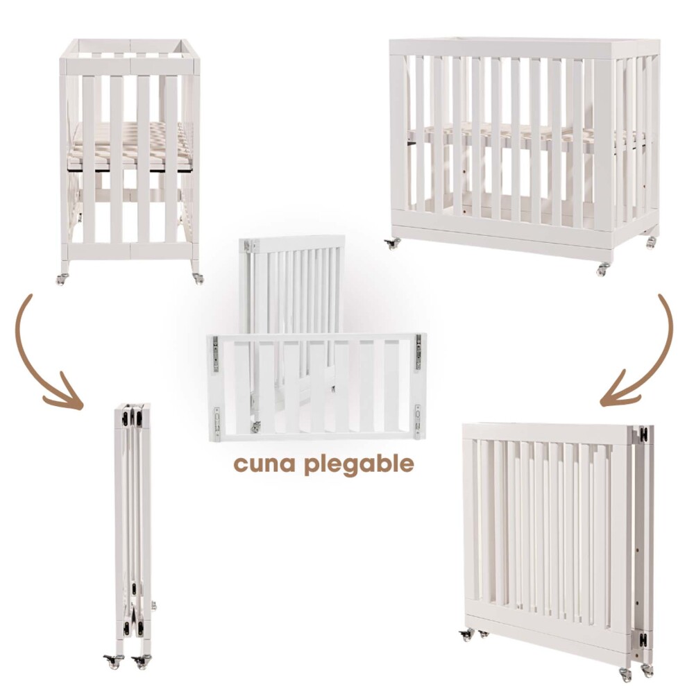 CUNA PLEGABLE MADERA BLANCO AMELIE