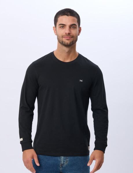 REMERA LISA DE ALGODÓN Negro