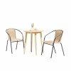 Sillas Símil Rattan con Mesa de Eucaliptus - Nassau Beige