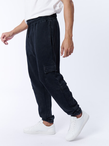 Pantalón Deportivo Cargo Gris Oscuro