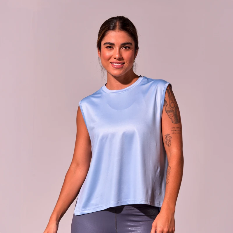 Remera Tank Joana de Mujer Celeste