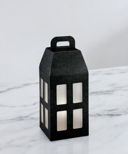 Caja linterna 18x18x39,5 cm. - SETA NERO Caja linterna 18x18x39,5 cm. - SETA NERO