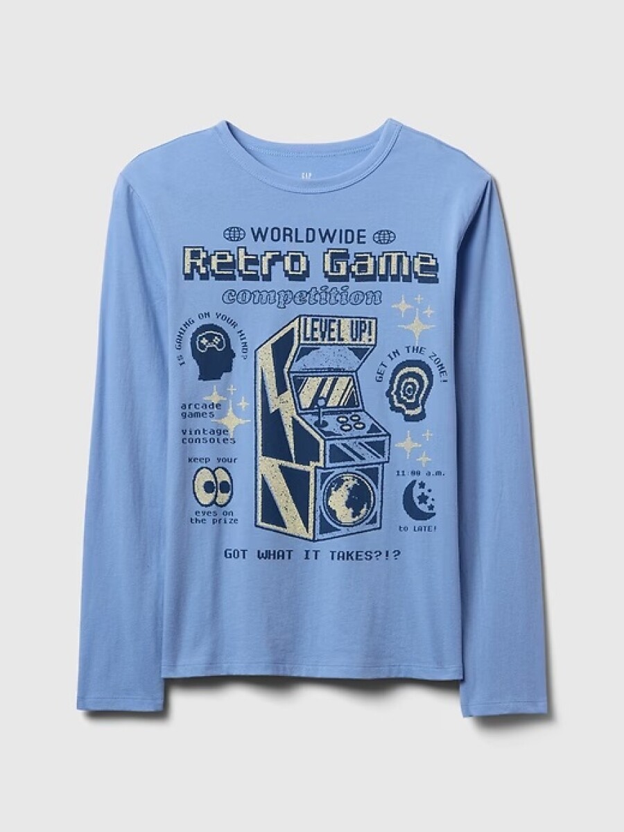 Remera Gràfico Manga Larga Niño - Shirting Blue 