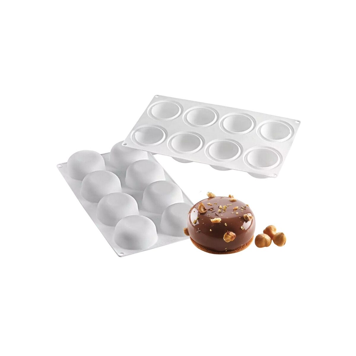 Molde de Silicona para Mini Tortas Media Esfera 