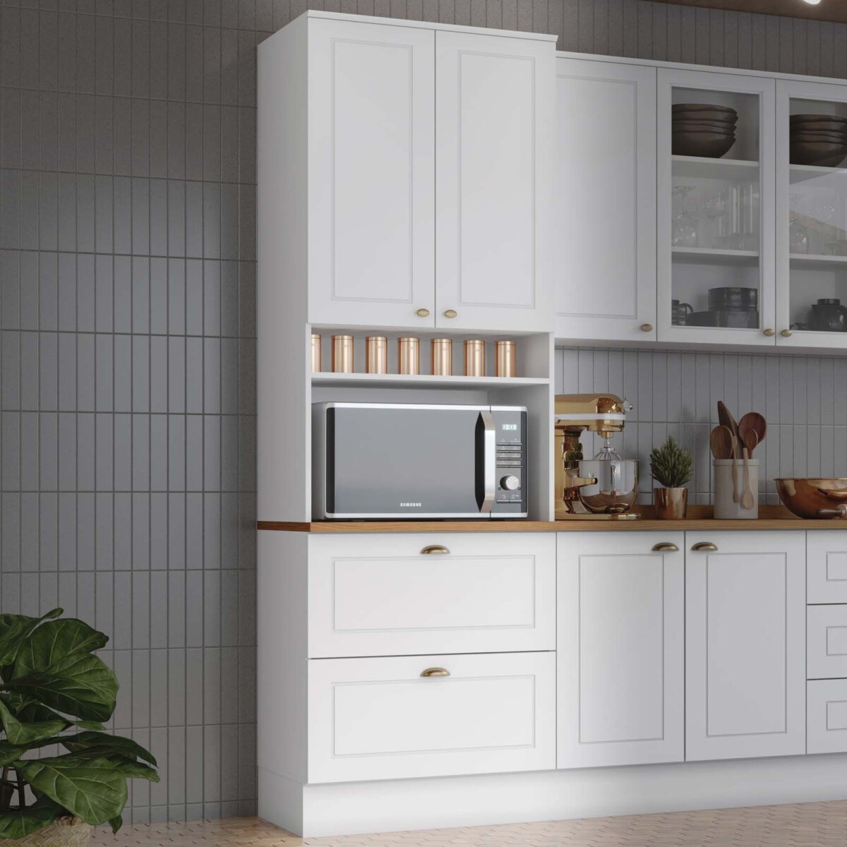 ARMARIO DE COCINA - 72 CM MDF BLANCO AMERICANA 