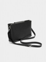 Bolso Bandolera Doble Con Textura Y Tachuelas negro