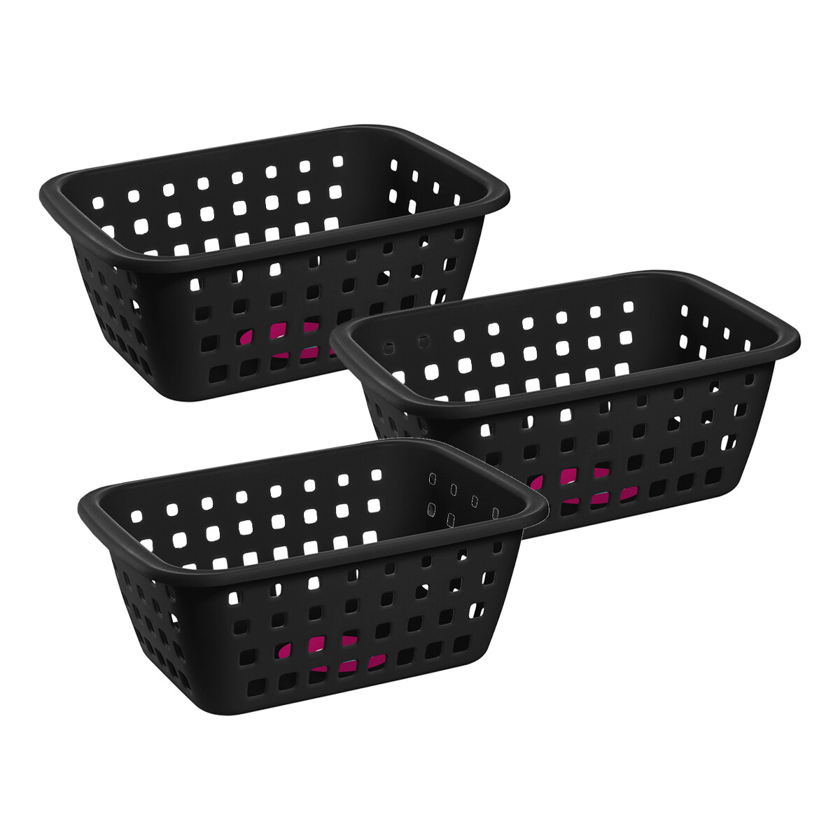 Set x3 Cesto mediano 3 lts - NEGRO 