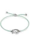 PULSERA DE HILO VERDE AZULADO CON PERLA SHELL FORNITURA BAÑADA EN PLATA DE LEY. Pulsera