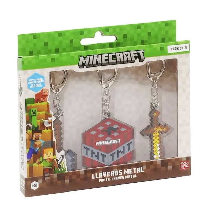 Llavero Minecraft Metal Pack X3 2 modelos Llavero Minecraft Metal Pack X3 2 modelos