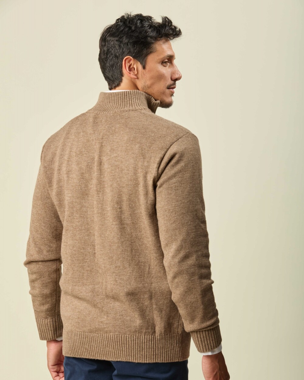 Buzo Lambswool Medio Cierre Vison