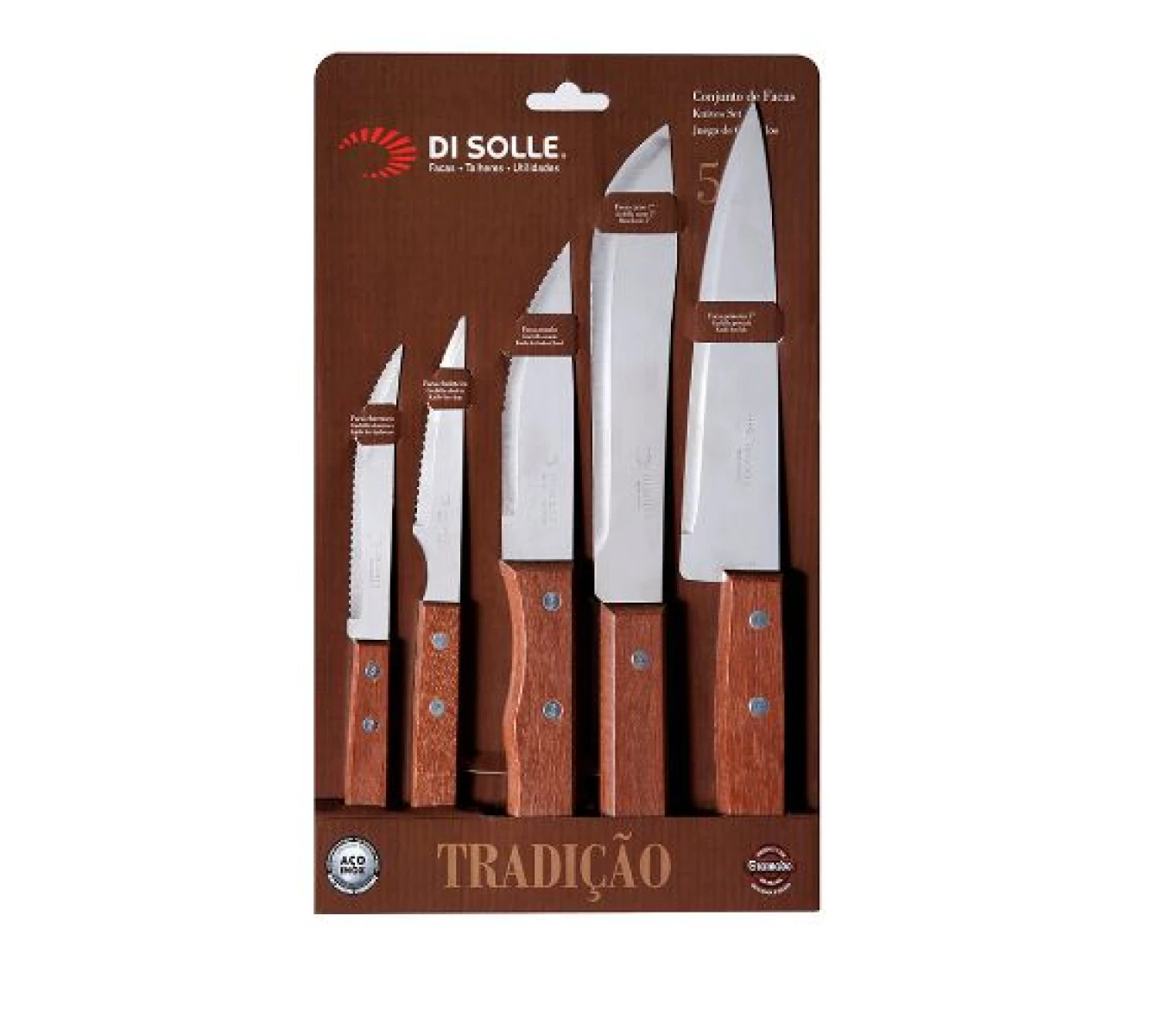 JUEGO 5 PIEZAS CUCHILLOS ASADO TRADICIONAL DI SOLLE 