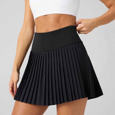 Falda Con Malla Hot Shot Pleated Skirt Classic Mini Mujer Black