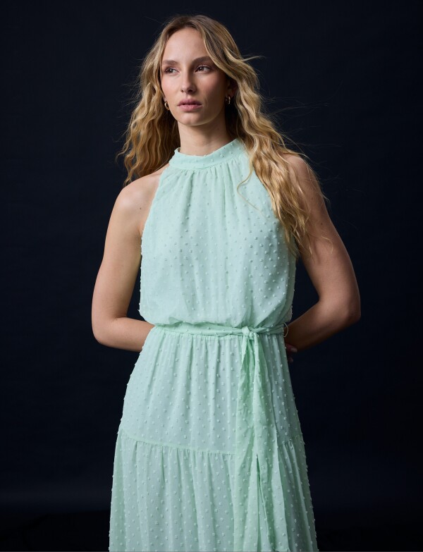 Vestido Maxi Texturizado VERDE