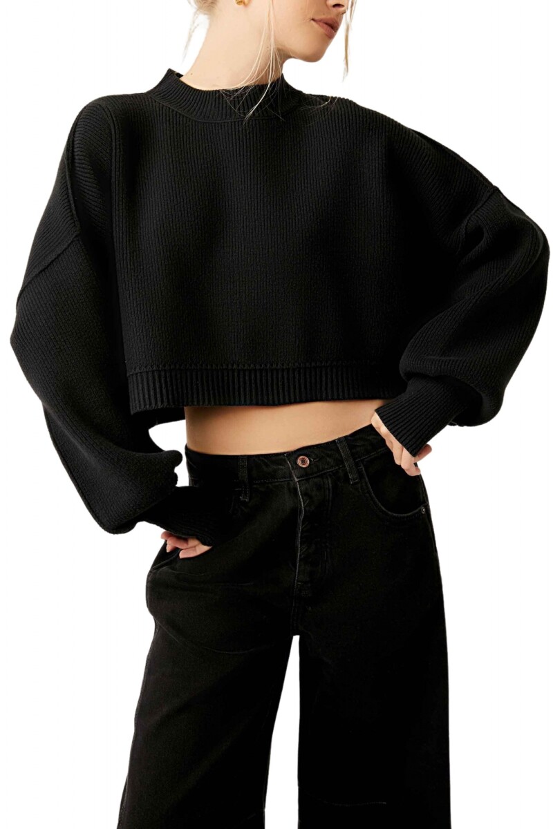 EASY STREET CROP PULLOVER Negro